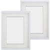 Anhow 2 Pezzi 3D Cornici per Foto 20x25 cm (Profondità 3 cm), Cornice Profonda per Foto con Passepartout per Foto 13x18 cm Cornice 3D Profonda con Vetro - Bianca