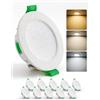 HOMEOW Faretti LED da Incasso per Cartongesso 4W, Diametro Foro 55-68mm, 29mm Ultrasottili, IP44 Faretti Led Soffitto, Regolabile Calda 2700K, Neutro 4000K e Freddo 6000K, Non Dimmerabili, Set di 10