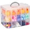 Kurtzy Scatola con Scomparti a 3 Livelli - Scatoline Plastica Trasparente - Massimo 30 Scomparti - Scatole Porta Minuteria per Giocattoli, Gioielli, Perline, Arte e Strumenti - Scatola Organizer