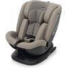 Foppapedretti Seggiolino Auto Clock I-Size, Seduta Girevole a 360°, per bambini da 40 a 150 cm di altezza, 0-12 anni, conforme ECE R129, Fissaggio Dualfix (Isofix e non), Safe Body Protection, Desert