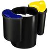 CEP Cestino raccolta differenziata 516 - altezza 33,7 cm - diametro 26 cm - nero-giallo-blu - Cep (unità vendita 1 pz.)