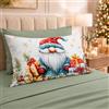 PETTI Artigiani Italiani - Lenzuola in Cotone con Federe in Stampa Digitale di Natale, Lenzuola Natalizie 2 Piazze, Completo Letto Matrimoniale Maxi, Xmas 14 Verde, 100% Made in Italy
