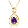 FANCIME Collana da donna in argento Sterling 925 placcato oro giallo collana da donna con ciondolo a forma di pietra portafortuna, gioiello regalo per mamma e donna, 18 inches, Argento sterling Oro