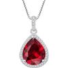 FJ Collana a Goccia per Donna in Argento Sterling 925 Collane Rubino Ciondolo con Pietra Portafortuna Luglio Gioielli per Donna