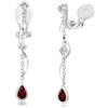 PHNIBIRD Orecchini Clip Donna Senza Buco a Goccia con Pietra Natale di Gennaio Granato Orecchini Rossi Pendenti Anallergici Eleganti Brillanti