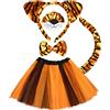 Tacobear Costume Tigre Tutu Gonna con Cerchietti Orecchie Naso Coda Papillon Halloween Festa Compleanno Natale Carnevale Cosplay da Animale per Bambini
