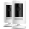 Ring Telecamera esterna WiFi Ring Stick Up Cam a batteria 1080p HD doppio kit