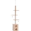 PawHut Tiragraffi a Soffitto Albero per Gatto Multilivello 210-240cm con Cucce, Piattaforme e Corde in Juta, Giallo|Aosom