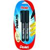 Pentel - Set di 2 pennarelli permanenti NN50, inchiostro indelebile, colore: nero
