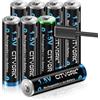 CITYORK Batterie al litio ricaricabili USB-C AAA, 8 batterie AAA da 1,5 V, 1200 mWh con cavo di ricarica USB 4 in 1