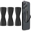 kwmobile Supporto Dita Cellulare - Set 3x Fasce Elastiche Sostegno Antiscivolo Antiurto Telefonino Supporto Universale - Finger Holder Phone grigio scuro/grigio scuro/grigio scuro
