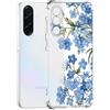 Guxira Cover Protettiva per Samsung Galaxy A36 5G, Carino Antiurto Trasparente Silicone Custodia Floreale Design Cover Antipolvere Protettiva Case per Galaxy A36 - Fiore Blu