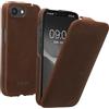 kalibri Custodia a Flip Ultra Slim Custodia compatibile con Apple iPhone 17e / iPhone 16e - Pelle Custodia protettiva Case in marrone