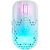 Xtrfy MZ1 Wireless, Mouse da Gioco Senza Fili Ultraleggero, Radio 2,4 GHz, Forma Esclusiva per un Puntamento Ottimale, Illuminazione RGB, Ricaricabile, Bianco