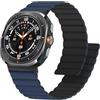 Anlinser Cinturino Magnetico Compatibile con Cinturino Samsung Galaxy Watch Ultra 2025/2024 47mm, Cinturini Sportivi in Silicone Impermeabili con Magnete per Samsung Watch Ultra, Blu Scuro/Nero