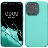 kwmobile Custodia Compatibile con Apple iPhone 14 Pro Cover - Back Case Morbida - Protezione in Silicone TPU Effetto Metallizzato turchese metallico