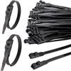 FamlTol Nere Fascette Plastica 9 × 260 mm Fascette Elettricista 100 Pezzi Nylon Anti-UV Doppia Chiusura Trazione 90 kg Cable Management Industriale Fissaggio Cavi Giardino Applicazioni Industriali