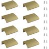 MOROBOR Confezione da 8 maniglie per cassetti a angolo tondo nascoste in stile moderno in lega di alluminio - Maniglie invisibili per armadi - 50 mm - Bronzo