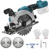 Kistrba Sega circolare a batteria da 50 mm per Makita 18 V al litio (senza batteria), mini sega circolare senza spazzole con 2 lame (150 mm), con taglio diagonale, 7000 giri/min, ideale per tagliare legno