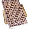 YOUSUNLONG Tagliere con venature trasversali e motivo 3D - XXL in noce e acero per petto di manzo - 61L x 46W x 3,8Th cm con scanalatura per il succo e manici - Blocco per petto di manzo