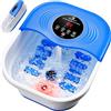 SPA4PIEDS Pediluvio massaggiatore piedi con riscaldamento, regolazione precisa della temperatura tramite display LCD, timer, bolle d'aria e pietra pomice, pediluvio idromassaggio, regalo benessere (Blu)