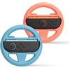 NITHO Volante da Gioco Compatibile con Controller Switch 2, Accessori Racing Wheel per Giochi di Guida e Kart, Impugnatura Ergonomica, Accessori Gaming per Switch 2 (Set da 2, Blu e Rosso)