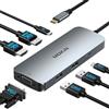 MOKiN Docking Station Dual Monitor, 6 in 1 adattatore USB C a doppio HDMI Docking station per laptop Dual HDMI Multiport USB C Hub con 3 porte USB, PD per Dell XPS 13/15, Lenovo Yoga