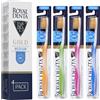 Royal Denta Confezione multipla di spazzolini interdentali per adulti, setole a doppia lunghezza infuse dorate per la rimozione della placca interdentale e la cura delle gengive, spazzolino manuale