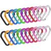 Lusofie 20 moschettoni a forma di cuore in metallo moschettone a forma di cuore portachiavi carino moschettone per accessori da campeggio zaino bottiglia d'acqua chiave