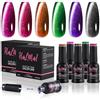 HALMAI 6 colori gel occhi di gatto effetto 24D - Set di magneti per manicure da salone con bacchette magnetiche | Set per nail art fai da te con finitura lucida
