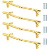 Luxeu Maniglie per Vassoio Stampi in Resina, 4 Pezzi 128mm Maniglie Cucina a Forma di Rami, in Acciaio Inox, con 8 Viti, per Stampo Vassoio da Portata in Silicone (Oro)