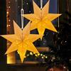 Meleager Stella di Natale Luminosa, Stelle di Carta da Appendere, Stelle di Natale Decorazioni Natalizie, 2 Pezzi Stelle Decorative Pieghevoli a LED per Finestre, Natale, Compleanni