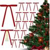 YUYWWAN Fiocchi di Natale in Velluto, 24 PCS Fiocchi Decorativi per Albero Natalizio, 5 x 7 Pollici Fioccho Natalizio, Nastro per Fioccho Albero di Natale Decorazioni per Casa e Feste (Rosso)