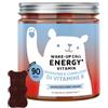 Bears with Benefits - Gommose Guaranà Caffeina - Energia - 90 pezzi | Wake Up Call Energy Vitamin - Guaranà, Vitamine B6, B12, Biotina - Cura da 3 mesi - Senza Zuccheri, Vegano