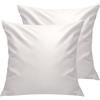 Lirex Federe Confezione da 2, 300 Fili 100% Cotone Traspiranti e Morbide Copricalcino, 50 x 50 cm, Bianco