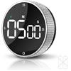 TLTWHS Timer da cucina digitale magnetico ricaricabile con grande schermo LED, allarme forte, 3 impostazioni predefinite (5/15/25 min), 3 livelli di volume, ideale per cucina, fitness e ufficio