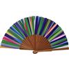 Tusitala Barcelona Ventaglio spagnolo Mil Rayas - Legno e cotone - 23 cm - Custodia in yute natural - Accessorio moda - Fatto a mano in Spagna - Eventi e regali - Collezione Geometrie - Tusitala Barcelona
