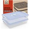 Chef Pomodoro 2 x Contenitore per Lievitazione Pizza (35,6 x 27,9 cm) Contenitore per Impasto Pizza, Cibo, Food Container, Contenitore Alimenti in plastica, Blu