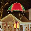 Geemoo Illuminazione natalizia per esterni a batteria, catena di luci LED da 85 cm con scatola regalo a forma di paracadute, impermeabile, 8 modalità, con timer, per decorazione natalizia per interni