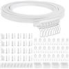 FASBET Binario flessibile per tende, 4 m, con ruote mute, flessibile, montaggio a soffitto, sistema di binari per tende da doccia, montaggio a soffitto