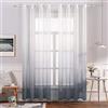 MIULEE Voile Tende Trasparenti con Occhielli Sfumato Verticale Tenda per Finestra per Soggiorno e Camera da Letto 2 Pannelli 140 x 260 CM Grigio