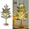 MEDOYOH Albero di Natale con 50 LED, altezza 50 cm, luce bianca calda, decorazione da tavolo per albero di Natale, lampada a batteria AA, lampada da tavolo per camera da letto, matrimoni, festival