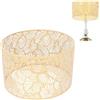 Hapivida Paralume Lampada in Metallo, E27 E14 25 x 16 cm Paralume Cilindro Intagliato Moderna Coprilampada Ferro Scava Fuori Paralumi per Lampada da Terra, Lampada da Tavolo (Oro)