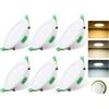 Fynokst Faretti LED Soffitto 230V, 7W Dimmerabile Faretto LED Interno per 68mm - 78mm Diametro Foro, 3000K/4000K/6500K Regolabile, IP44 Faretti LED da Incasso per Cartongesso, Cucina, Bagno, Set of 6