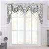 TOPLUXE Mantovana a Cascata per Finestre, Mantovana Damascata con Nappe, Tenda Corta Jacquard per Camera da Letto Soggiorno Cucina 1 Pezzo (Larghezza 200cm, Grigio & Bianco)