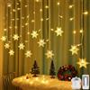 DAZZTIME Christmas Light Curtain,4m 96LED Christmas Decorations,LED Curtain Lights Window Lights,for Indoor Party Garden,Windows,Parties and Bedrooms