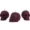 NKlaus - Set 3x Teschio Viola in Pura Cera d'Api Biologica - Candela Gotica Colorata - Halloween - Rituale - Candele a Goccia 36355