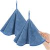 VIVOTE Set di 2 Asciugamani per le Mani in Microfibra, ad Asciugatura Rapida e Super Assorbenti, Asciugamano per le Mani Rotondo con Design Cordino (Blu 50x50cm)