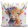 KUNQIAN Cuscino alta decorazione mucca regalo donna cuscino fiore animale cuscino esterno decorazione casa salotto divano 40x40cm