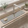 Xummi Pietra che assorbe l'acqua per lavello, tappetino scolapiatti in pietra, tappetino per rubinetto in pietra, per cucina e bagno (grigio chiaro, 40 x 10 cm)
